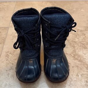 Children's Sparkly Black Lace-Up Boots